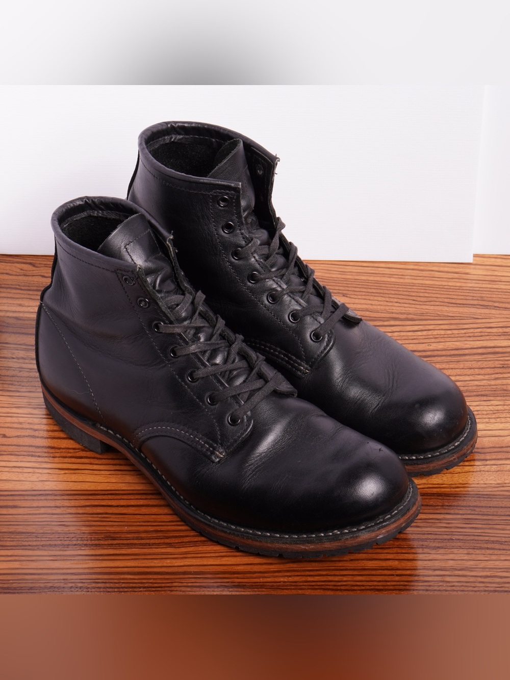Black leather Red Wing boots